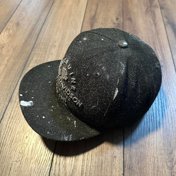 New era X Harley Davidson black paint‎ splattered snapback hat - Picture 2 of 8